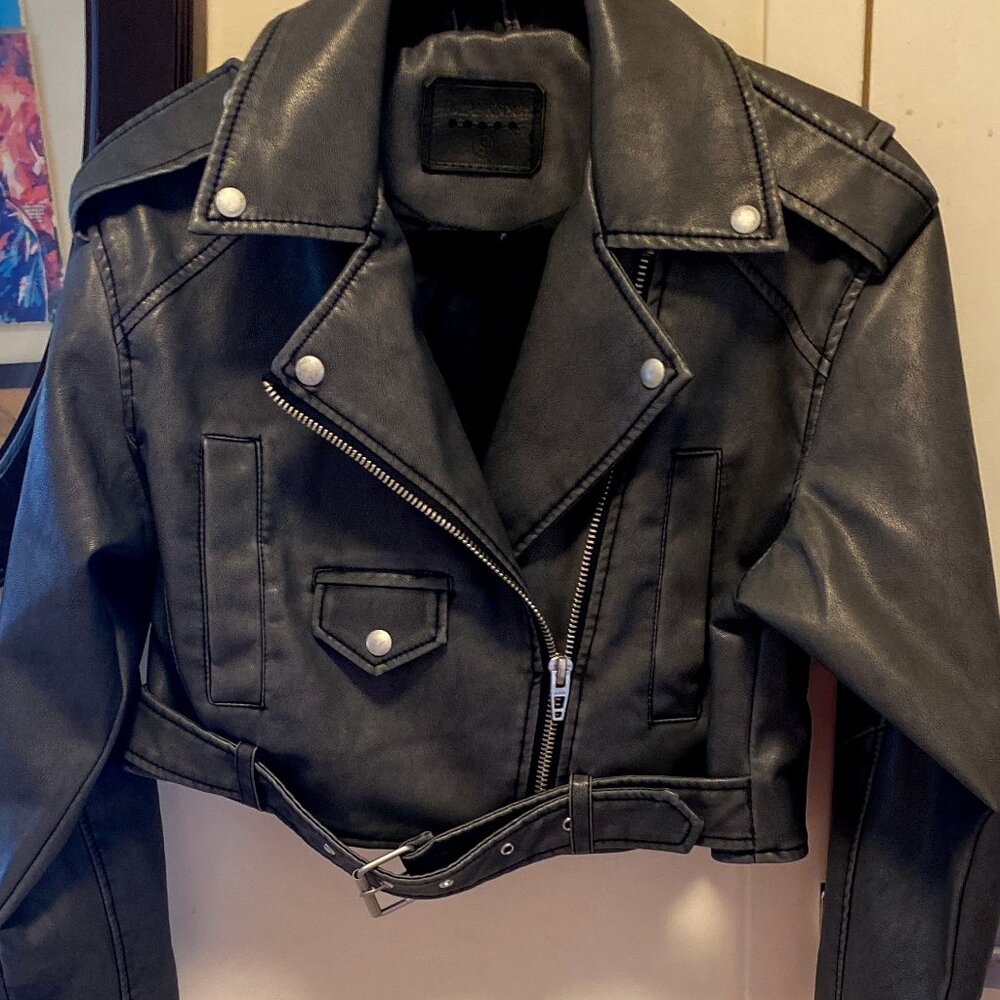 Vegan leather Moto Jacket Womens size small